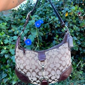 Vintage Coach Hamptons Signature Clip Hobo Bag